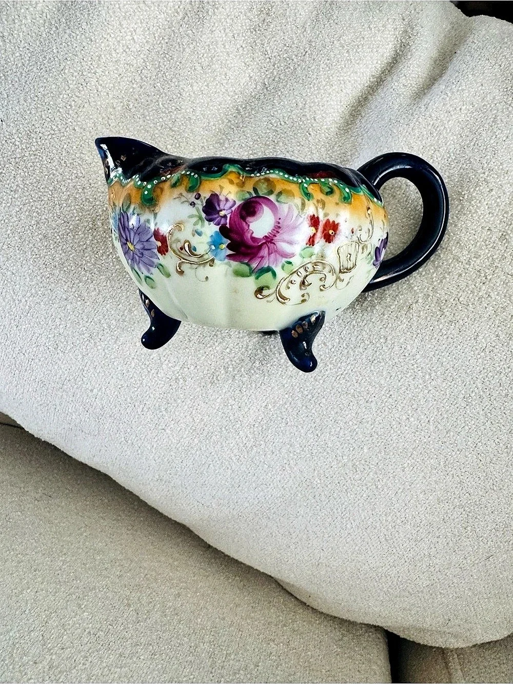 Antique Nippon hand-painted porcelain creamer